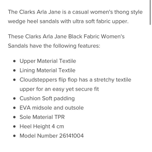 NWOT Clarks Cloudsteppers Arla Jane Black Fabric Wedge Sandals Women's 11 - Picture 5 of 14